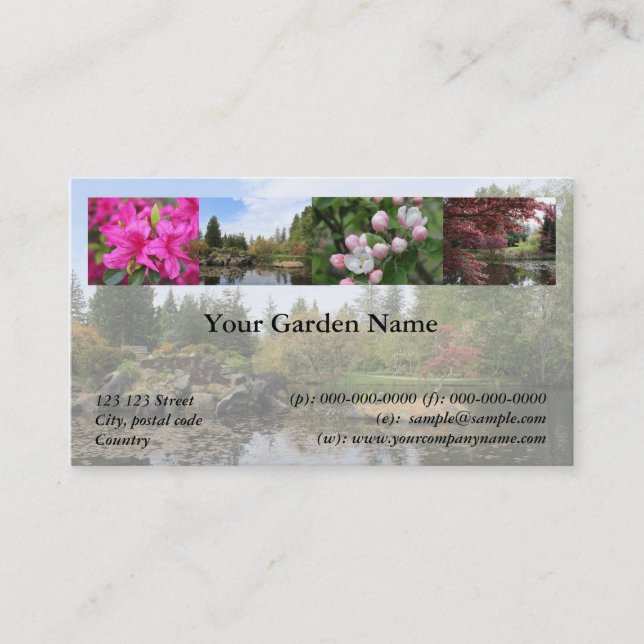 Garden, Park, Recreation  business card (Front)