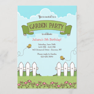 Garden Party Birthday Invitation