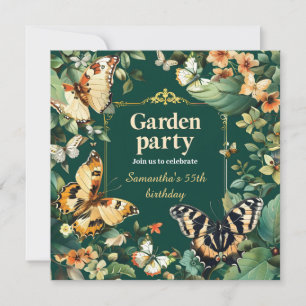 Garden party birthday invite