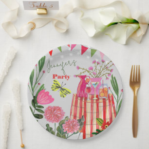 Garden Party Birthday Paper Plate