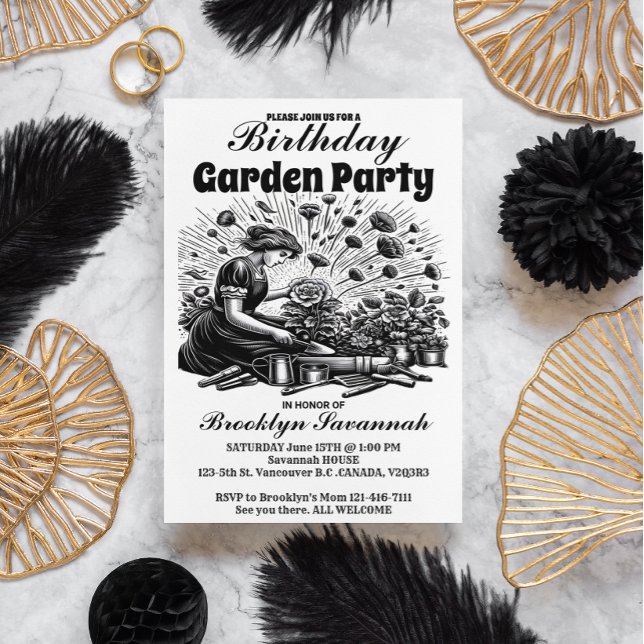 Garden Party Bloom Gardeners Party Invitation Postcard (Creator Uploaded)