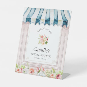 Garden Party Bridal Shower Welcome Pedestal Sign