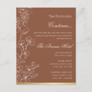 Garden Party Brown and Gold Accent Details Card