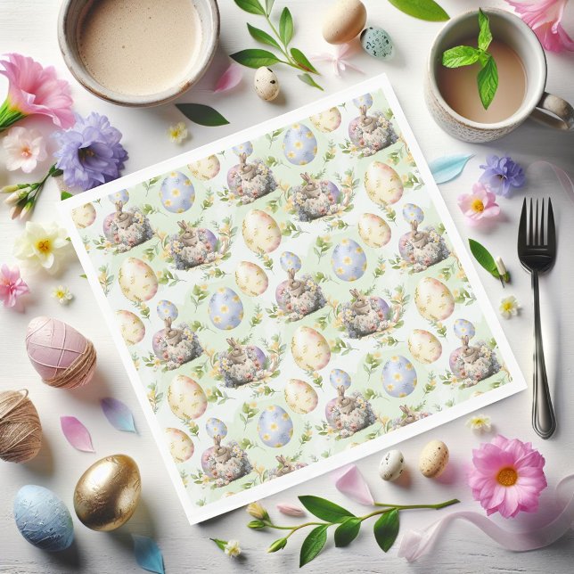 Garden Party Bunny Celebration Napkin (Creator Uploaded)