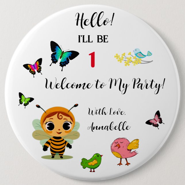 Garden Party Children Celebration 6 Cm Round Badge (Front)