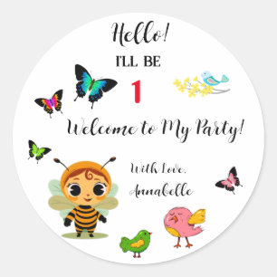 Garden Party Children Celebration Classic Round Sticker