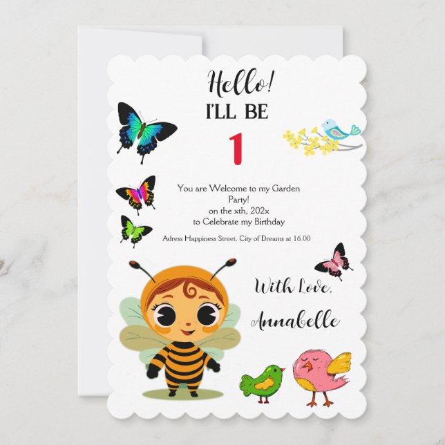 Garden Party Children Celebration Invitation (Front)