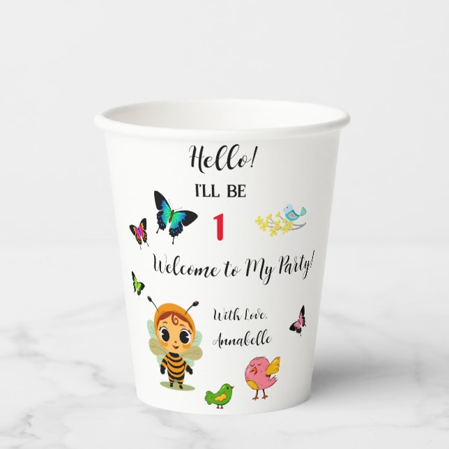 Garden Party Children Celebration Paper Cups (Front)