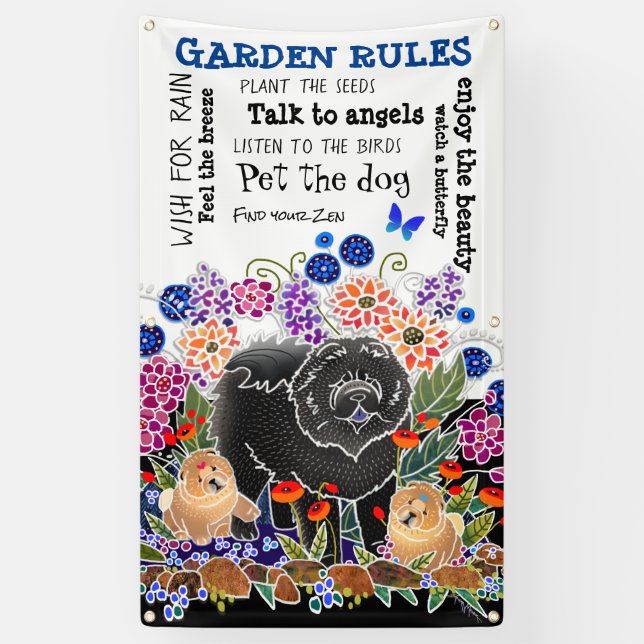 GARDEN PARTY chow garden banner 3'x5' (Vertical)