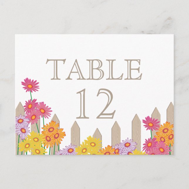 Garden Party Collection Table Card (Front)