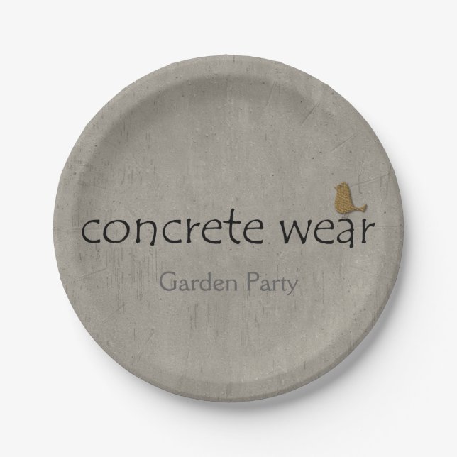 Garden Party Concrete Wear Paper Plate (Front)