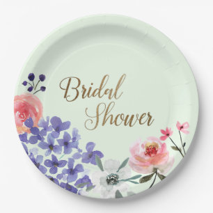 Garden Party Floral Bridal Shower Paper Plate