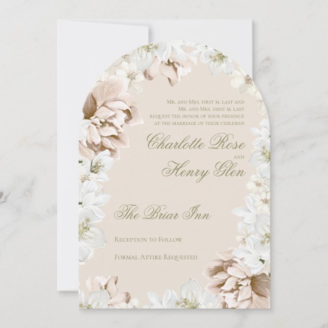 Garden Party Floral Wedding Invitation (Front)