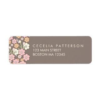 Garden Party Floral Wreath Address Labels Blush