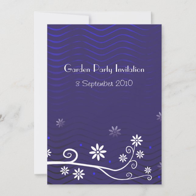 Garden Party Invitation | Blue (Front)