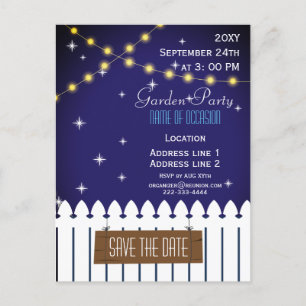 Garden party invitation postcard