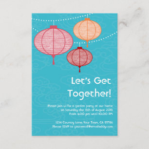 Garden Party Paper Lantern Invitations 3.5 x 5