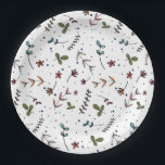 Garden Party Paper Plate<br><div class="desc">This elegant and modern customisable plate featuring a botanical theme in green,  blue,  coral and pink will delight your party guests. Part of the Garden Party collection from Parcel Studios. Perfect for birthday parties,  bridal showers and more.</div>