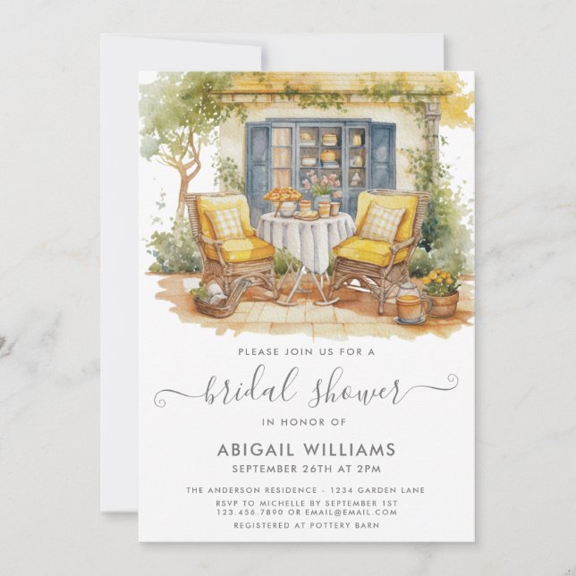 Garden Party Picnic Orange Citrus Bridal Shower Invitation (Front)