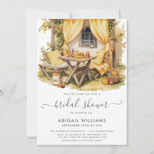Garden Party Picnic Orange Citrus Bridal Shower Invitation