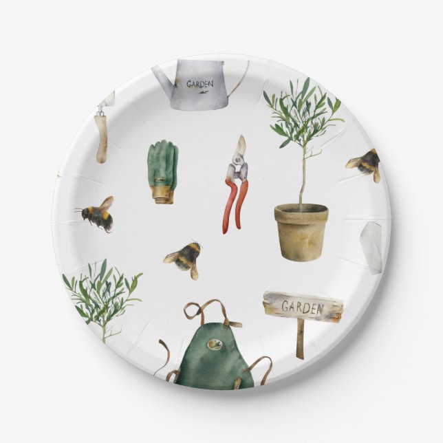 Garden party plant lover paper plate (Front)
