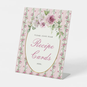 Garden Party Recipe Cards Bridal Shower Pedestal Sign