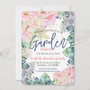 Garden Party Rose Leaf Invitation