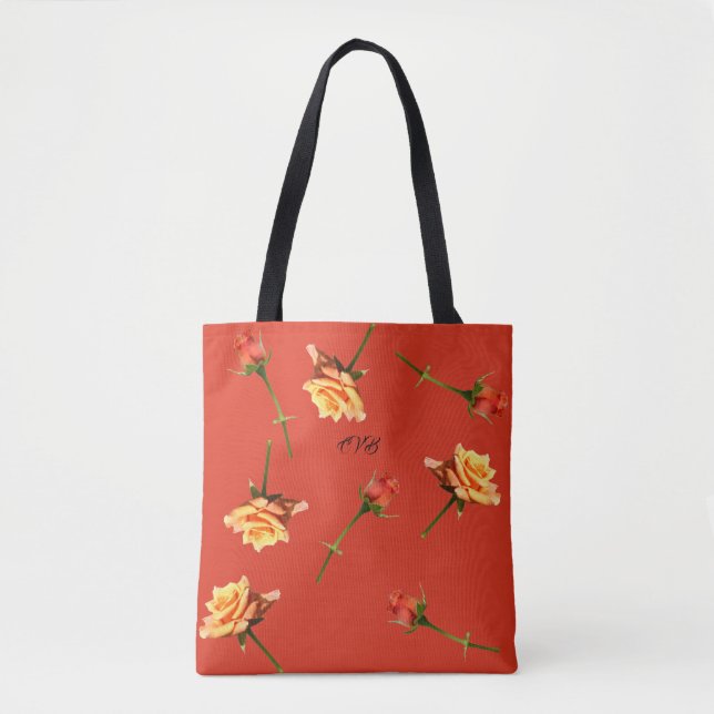"Garden Party" Roses All Over Print Tote (Front)