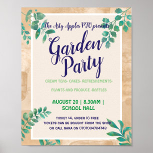 Garden party summer theme poster