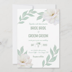 Garden Party Wedding Invite, Gardenias & Greenery Invitation