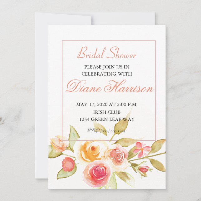 Garden Party Wedding Shower Invitation (Front)