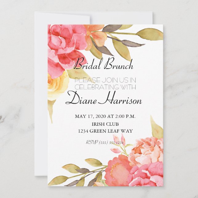 Garden Party Wedding Shower Invitation (Front)