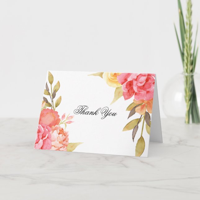 Garden Party Wedding Thank You Card (Front)