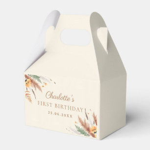 Garden Party Wildflower Floral 1st Birthday Favour Box