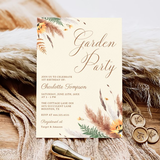 Garden Party Wildflower Floral 1st Birthday Invitation (Creator Uploaded)