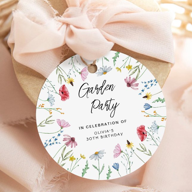 Garden Party Wildflowers Birthday Favour Tags (Creator Uploaded)
