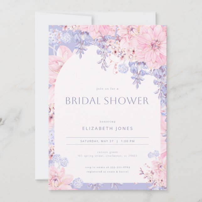 Garden Party Wisteria Bridal Shower Invitation (Front)