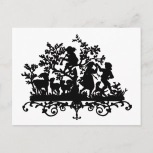 Garden Party With Children Dancing Postcard