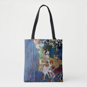 Garden Party with Dog & Cat, Jessie Willcox Smith Tote Bag