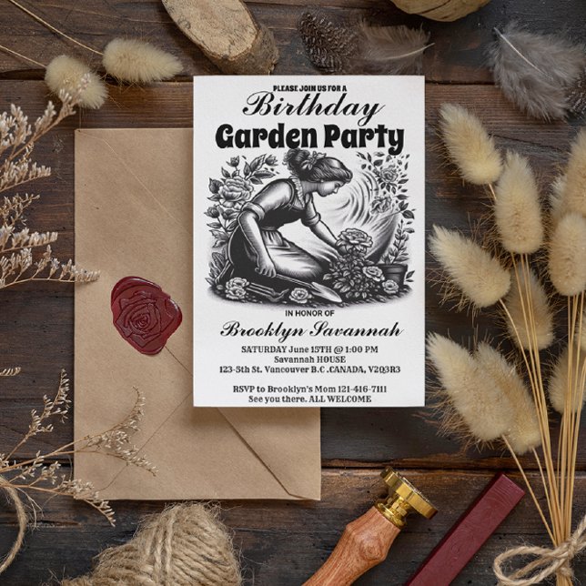 Garden Party's Bloom Gardeners Party Invitation Postcard (Creator Uploaded)