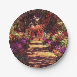 Garden Path by Claude Monet Paper Plate