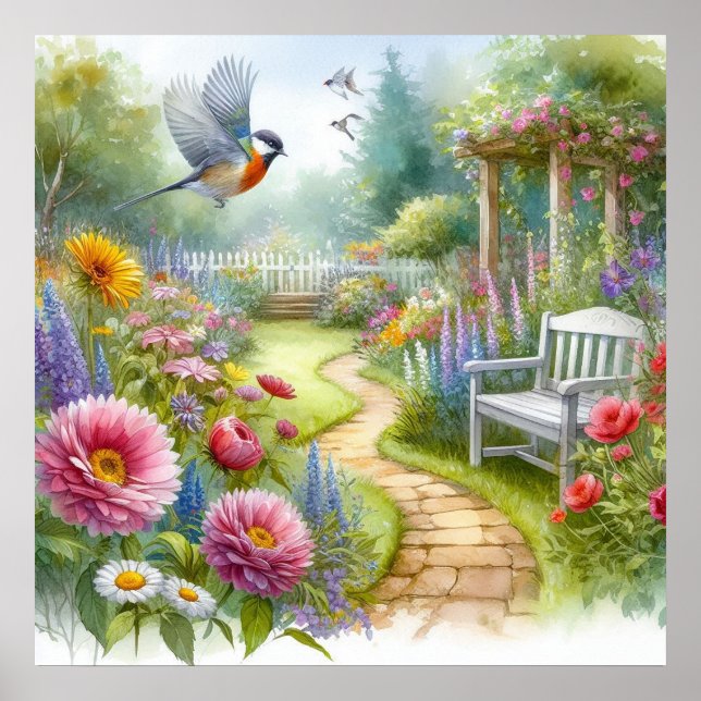 Garden Path Landscape 1 Poster (Front)
