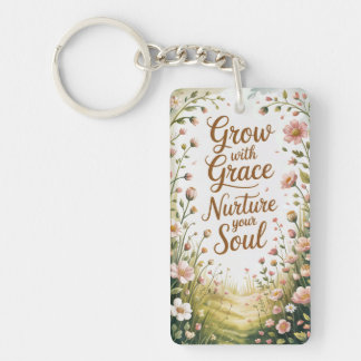 Garden Path Scene Grow Double Sided Key Ring