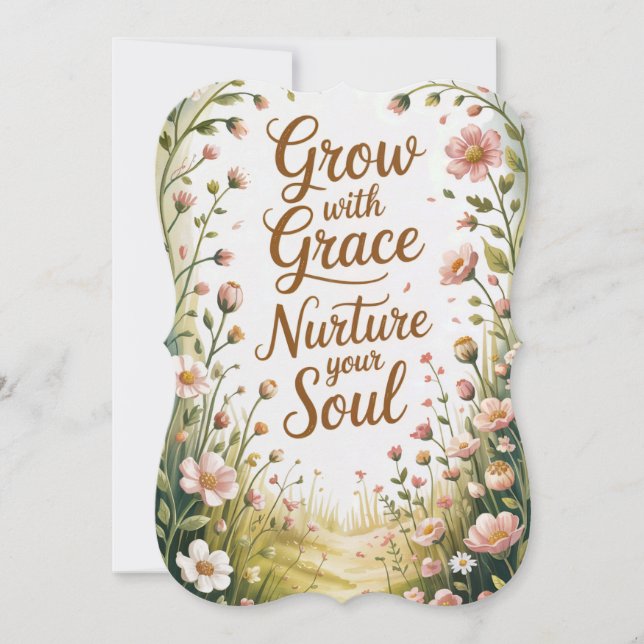 Garden Path Scene Grow With Grace Quote Card (Front)