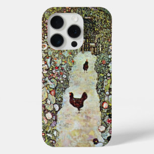 Garden Path w Chickens, Gustav Klimt, Art Nouveau iPhone 15 Pro Case