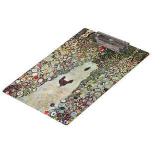 Garden Path w Chickens, Gustav Klimt, Art Nouveau Clipboard