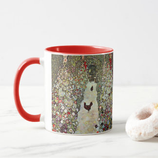 Garden Path w Chickens, Gustav Klimt, Art Nouveau Mug