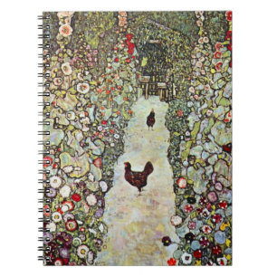 Garden Path w Chickens, Gustav Klimt, Art Nouveau Notebook