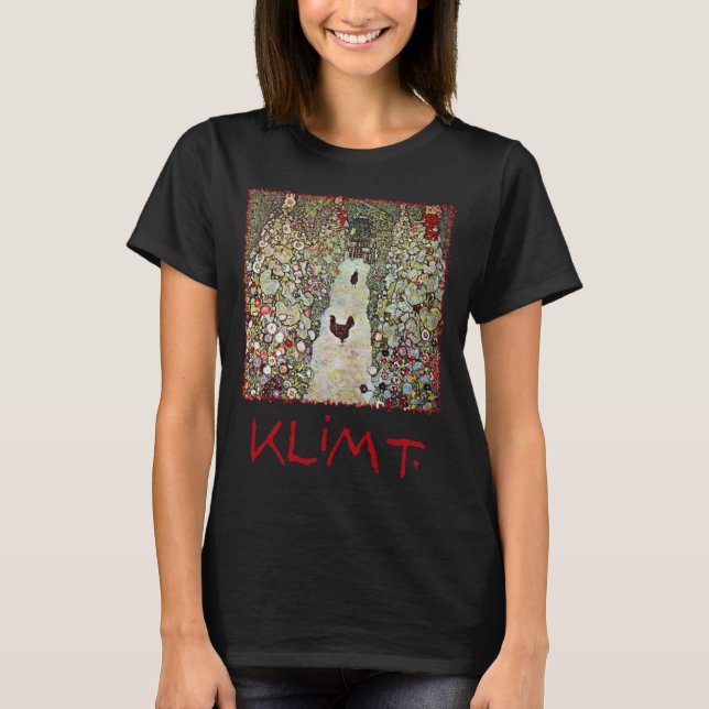 Garden Path w Chickens, Gustav Klimt, Art Nouveau T-Shirt (Front)