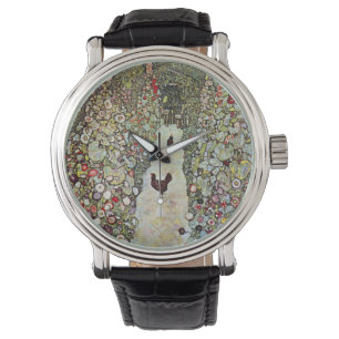 Garden Path w Chickens, Gustav Klimt, Art Nouveau Watch